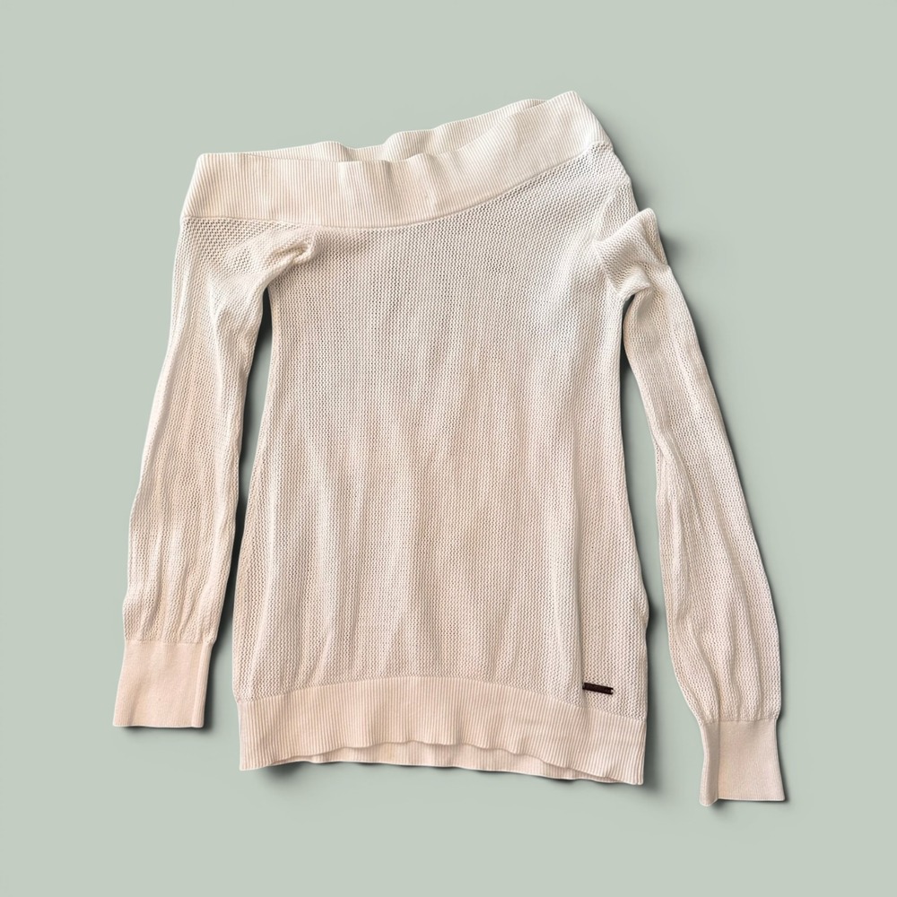 Sweaty Betty Enliven One Shoulder Top Cotton Blend Knit Long Sleeve Balletcore